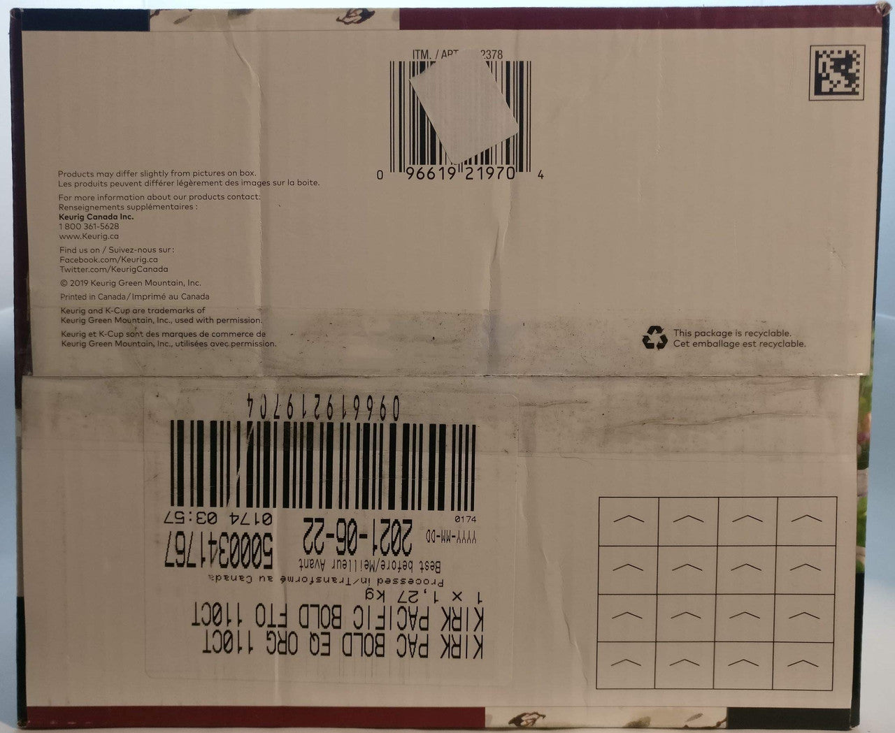 Kirkland Pacific Bold K-Cups, 110 Count, {Imported from Canada}